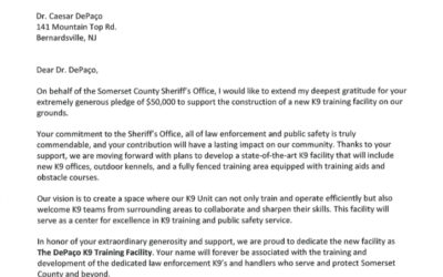 Somerset County Sheriff’s Office – Acknowledgement K9 Training Pledge